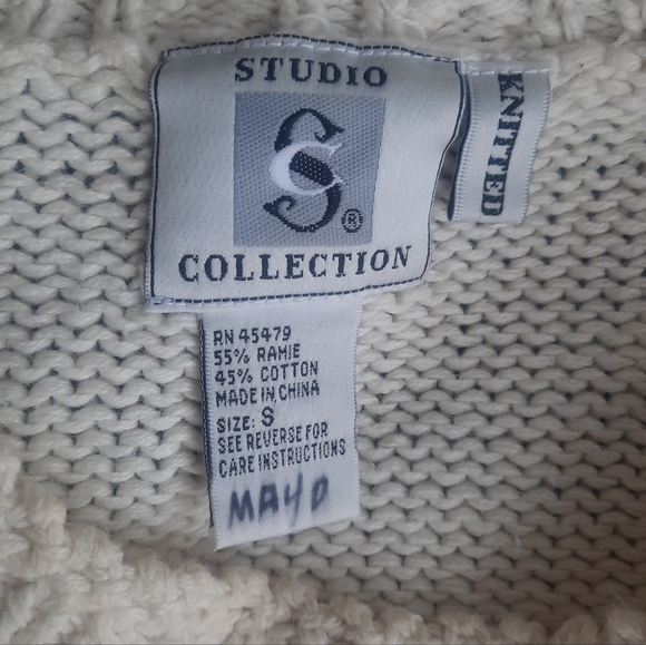 Vintage 90s Southwestern Pattern Embroidered and Beaded Hand Knit Sweater | S - Picture 13 of 16